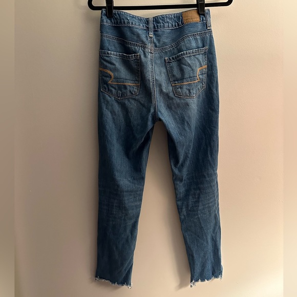 American eagle hi-rise tomgirl jeans size 0 Long - EUC - Picture 2 of 5
